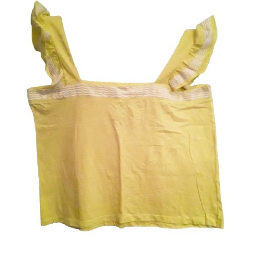 St Johns Bay Women's 100% Cotton Lemon Glow Sleeveless Top Size Petite-XL NWT